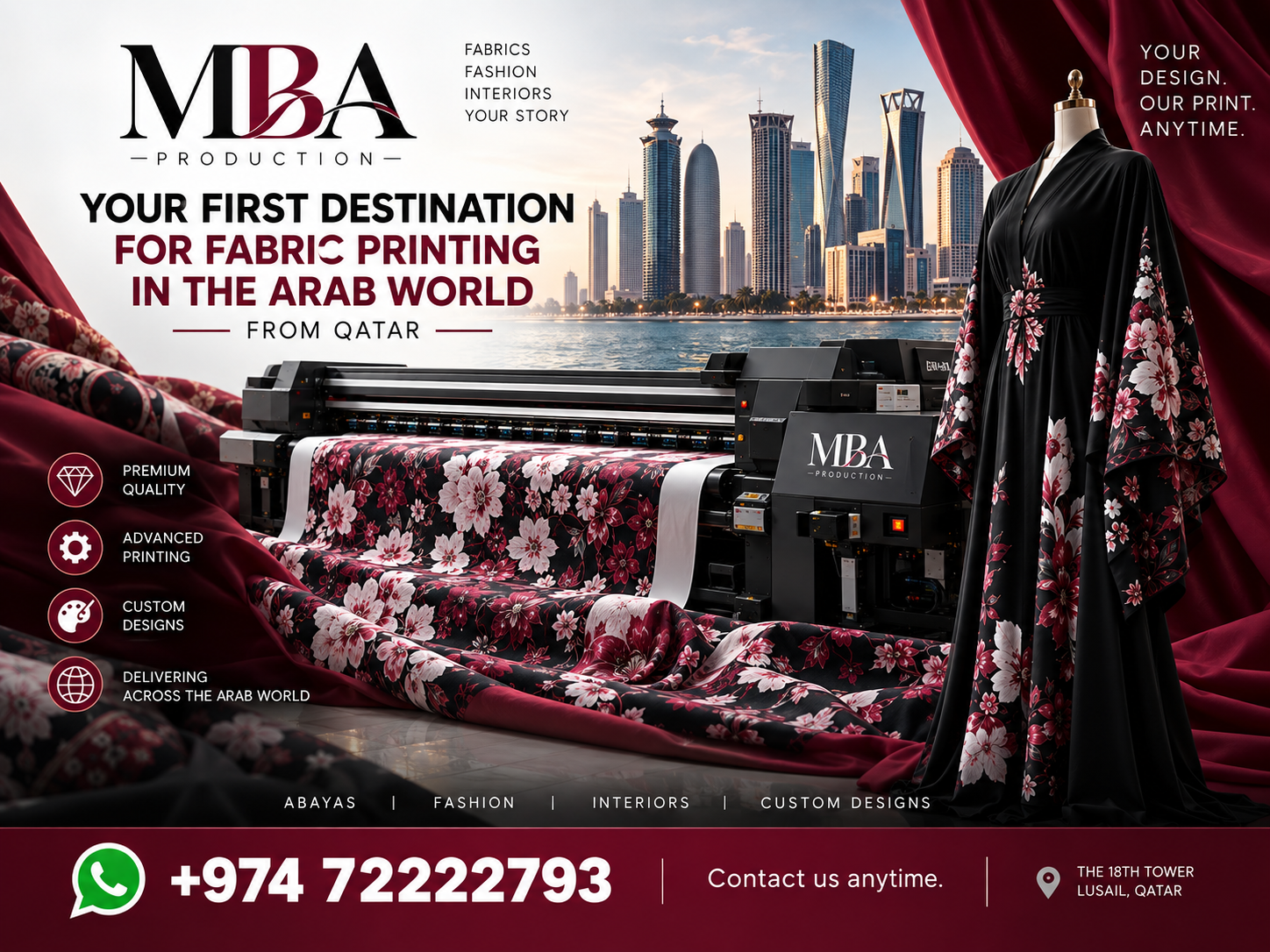 Textile printing solutions — MBA Production Qatar